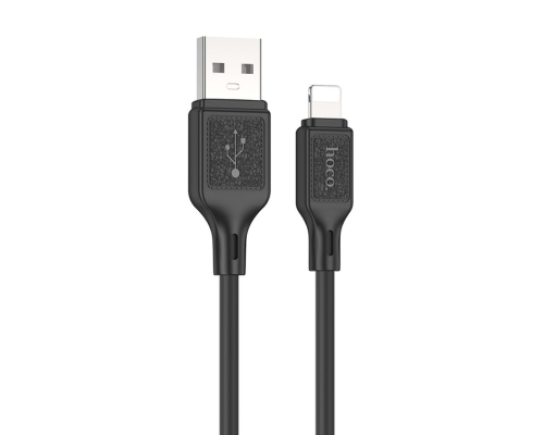 Кабель Hoco X90 Cool silicone USB-A to Lightning 12W 2.4A 1м black PLS-00-00114865
