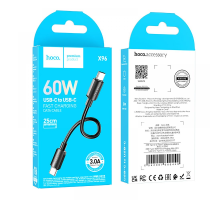 Кабель Hoco X96 Type-C to Type-C 60W 3A 0.25м black PLS-00-00123574