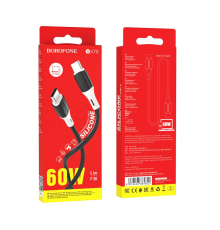 Кабель Borofone BX79 Silicone Type-C to Type-C 60W 3A 1м black PLS-00-00122240