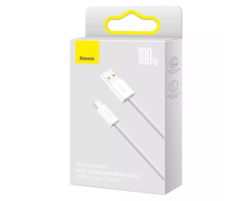Кабель Baseus Dynamic Series Fast Charging USB-A to Type-C 100W 5A 1м (CALD000602) white PLS-00-00120047