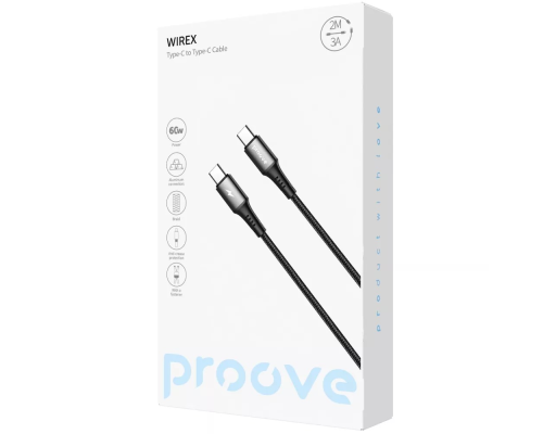 Кабель Proove WireX Type-C to Type-C 60W 3A 2м black PLS-00-00149410