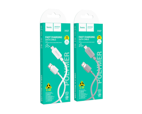 Кабель Hoco X107 USB-A to Micro USB 12W 2.4A 1м white PLS-00-00135540