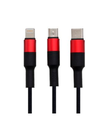 Кабель Hoco X26 3в1 2A 1м black red PLS-00-00051303