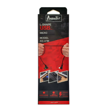 Кабель Avantis AC47m L-Shape USB-A to Micro USB 12W 2.4A 1м black PLS-00-00091452