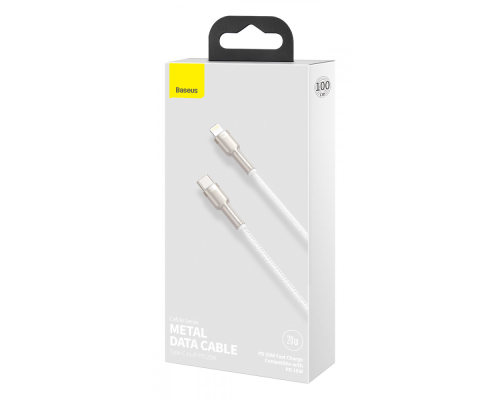 Кабель Baseus Cafule Metal Type-C to Lightning 20W 2.4A 1м (CATLJK-A02) white PLS-00-00061031