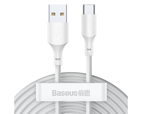 Кабель Baseus Simple Wisdom USB-A to Type-C 40W 5A 1.5м white (2pcs/set) PLS-00-00057238