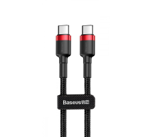 Кабель Baseus Cafule Type-C to Type-C 60W 3A 1м (CATKLF-G91) black red PLS-00-00079846