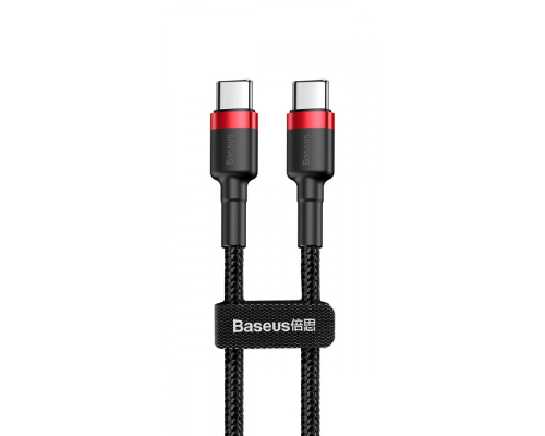 Кабель Baseus Cafule Type-C to Type-C 60W 3A 1м (CATKLF-G91) black red PLS-00-00079846