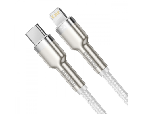 Кабель Baseus Cafule Metal Type-C to Lightning 20W 2.4A 1м (CATLJK-A02) white PLS-00-00061031