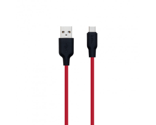 Кабель Hoco X21 Silicone USB-A to Type-C 1м black red PLS-00-00051262