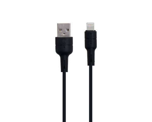 Кабель Borofone BX30 Silicone USB-A to Lightning 12W 2.4A 1м black PLS-00-00061603