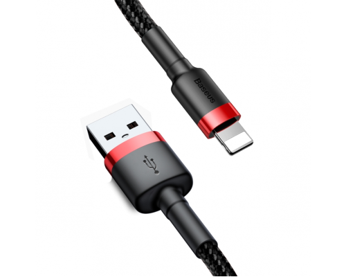 Кабель Baseus Cafule USB-A to Lightning 12W 1.5A 2м (CALKLF-C19) black red PLS-00-00041453