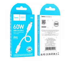 Кабель Hoco X96 Type-C to Type-C 60W 3A 0.25м white PLS-00-00123575