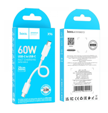 Кабель Hoco X96 Type-C to Type-C 60W 3A 0.25м white PLS-00-00123575