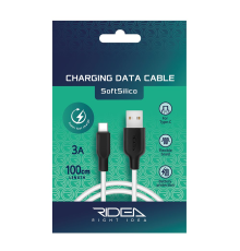 Кабель Ridea RC-M124 Soft USB-A to Type-C 15W 3A 1м black white PLS-00-00104446
