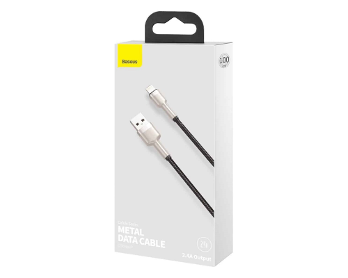Кабель Baseus Cafule Metal USB-A to Lightning 20W 2.4A 2м (CALJK-B01) black PLS-00-00067237