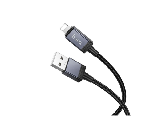 Кабель Hoco X118 USB-A to Lightning з дисплеєм 12W 2.4A 1м black PLS-00-00154609