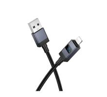 Кабель Hoco X118 USB-A to Lightning з дисплеєм 12W 2.4A 1м black PLS-00-00154609