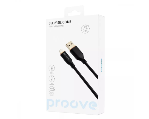 Кабель Proove Jelly Silicone USB-A to Lightning 12W 2.4A 1м black PLS-00-00134481
