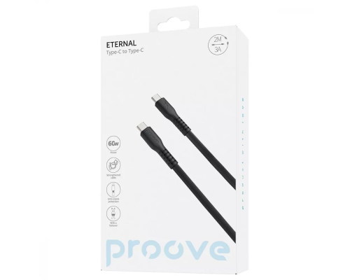 Кабель Proove Eternal Type-C to Type-C 60W 3A 2м black PLS-00-00134354