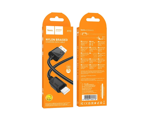 Кабель Hoco X113 Beneficio USB-A to Type-C 15W 3A 1м black PLS-00-00139258