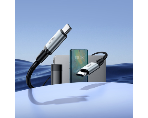 Мультимедійний кабель Hoco US10 Type-C to Type-C 3.0 5Gbit/s 0.5м black PLS-00-00135571