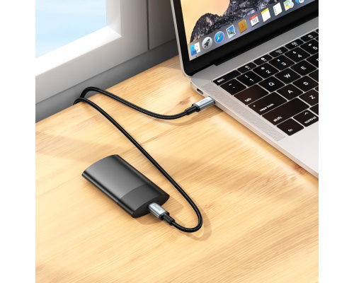 Мультимедійний кабель Hoco US10 Type-C to Type-C 3.0 5Gbit/s 0.5м black PLS-00-00135571
