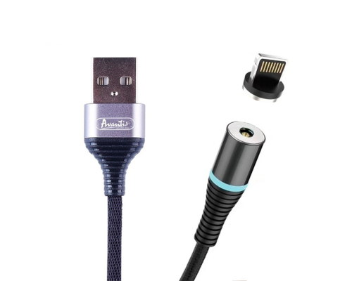 Кабель Avantis A176 Magnetic USB-A to Lightning 12W 2.4A 1м black PLS-00-00094477