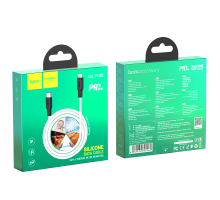 Кабель Hoco X21 Plus Silicone Type-C to Lightning 20W 1м black white PLS-00-00067284