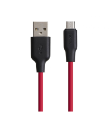 Кабель Hoco X21 Plus Silicone USB-A to Micro USB 2м black red PLS-00-00052357