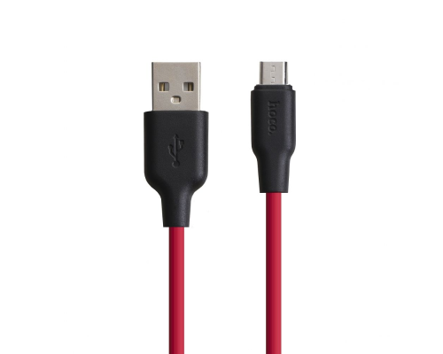 Кабель Hoco X21 Plus Silicone USB-A to Micro USB 2м black red PLS-00-00052357