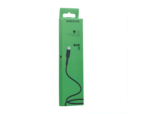 Кабель Borofone BX16 USB-A to Lightning 12W 2.4A 1м black PLS-00-00052863
