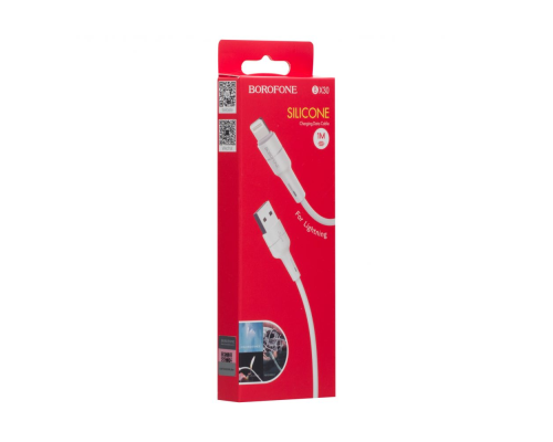 Кабель Borofone BX30 Silicone USB-A to Lightning 12W 2.4A 1м white PLS-00-00061604