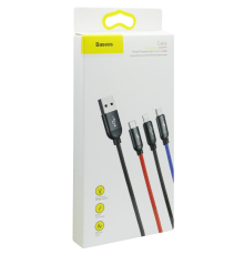 Кабель Baseus Three Primary Colors 3в1 18W 3.5A 1.2м black PLS-00-00060693