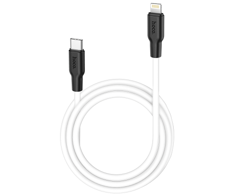 Кабель Hoco X21 Plus Silicone Type-C to Lightning 20W 1м black white PLS-00-00067284