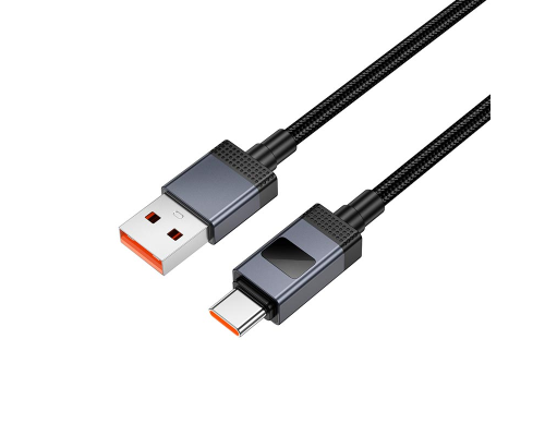 Кабель Hoco X118 USB-A to Type-C з дисплеєм 15W 3A 1м black PLS-00-00154610
