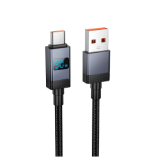 Кабель Hoco X118 USB-A to Type-C з дисплеєм 15W 3A 1м black PLS-00-00154610