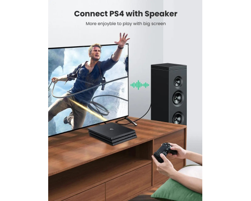 Audio кабель AUX Ugreen AV122 S PDIF male to S PDIF male, Toslink 2м black PLS-00-00173860