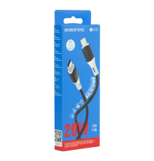 Кабель Borofone BX79 Silicone Type-C to Lightning 20W 2.4A 1м black PLS-00-00122957