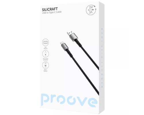Кабель Proove Silicraft USB-A to Type-C 15W 3A 1м black PLS-00-00149415