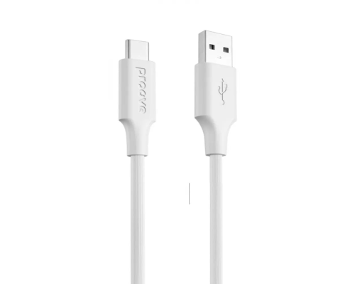 Кабель Proove Striped Silicone USB-A to Type-C 3A 1м white PLS-00-00134502
