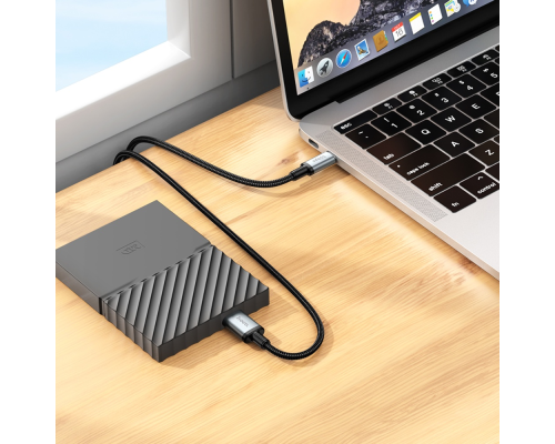 Мультимедійний кабель Hoco US10 Type-C to Micro USB3.0 5Gbit/s 0.5м black PLS-00-00135579