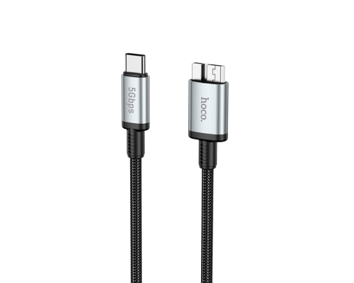 Мультимедійний кабель Hoco US10 Type-C to Micro USB3.0 5Gbit/s 0.5м black PLS-00-00135579