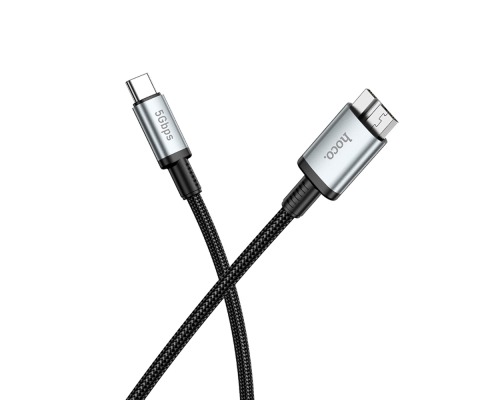 Мультимедійний кабель Hoco US10 Type-C to Micro USB3.0 5Gbit/s 0.5м black PLS-00-00135579