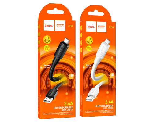 Кабель Hoco X84 USB-A to Micro USB 12W 2.4A 1м white PLS-00-00097630