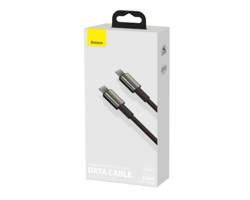 Кабель Baseus Tungsten Gold Type-C to Type-C 100W 5A 2м black PLS-00-00061062