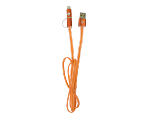 Кабель Remax RC-020t USB-A to Lightning+USB-A to Micro USB 1м orange PLS-00-00015808