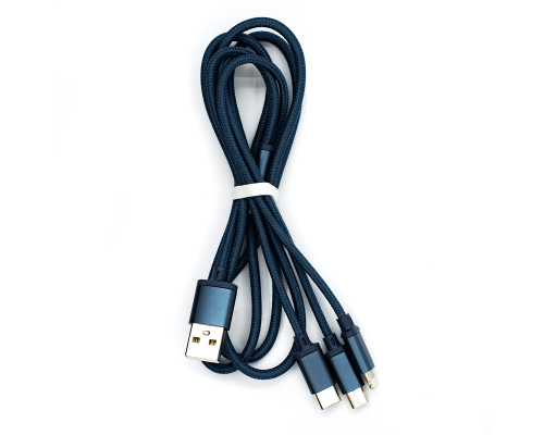 Кабель Remax RC-131th 3в1 15W 2.8A 1м blue PLS-00-00022293
