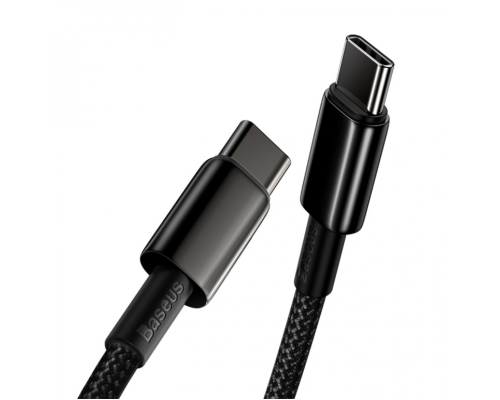 Кабель Baseus Tungsten Gold Type-C to Type-C 100W 5A 2м black PLS-00-00061062