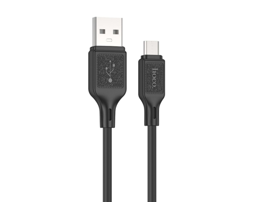Кабель Hoco X90 Cool silicone USB-A to Micro USB 12W 2.4A 1м black PLS-00-00114869